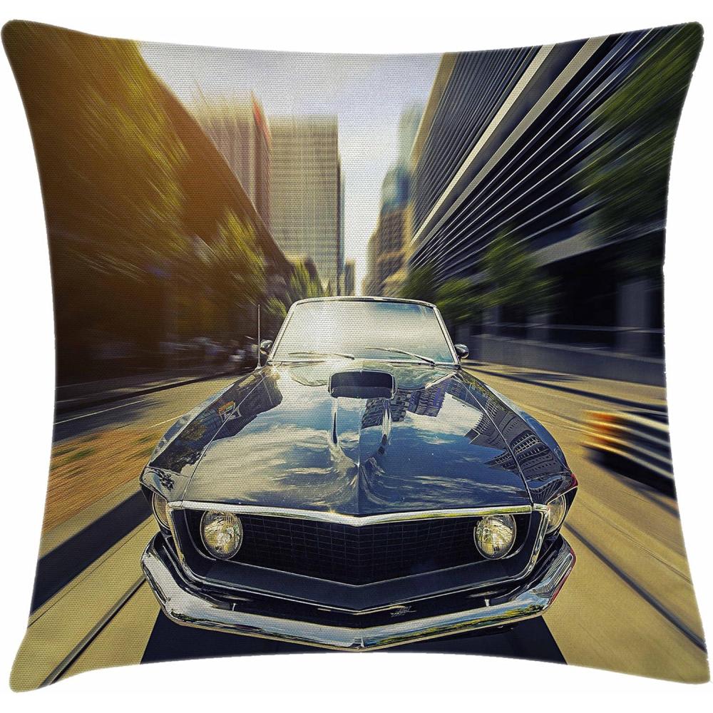 imageAmbesonne Safari Throw Pillow Cushion Cover Illustration of Wild Savannahs Animals Exotic Giraffe Lion Elephant Zebra Decorative Square Accent Pillow Case 16quot X 16quot BeigeGrey Sepia