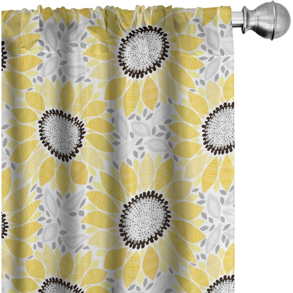 imageAmbesonne Sea Shells Curtains Vintage Inspired Monochrome Seashell Pattern Ocean Elements Wildlife Hand Drawn Window Treatments 2 Panel Set for Living Room Bedroom Pair of  28quot x 95quot Brown TanYellow Gray
