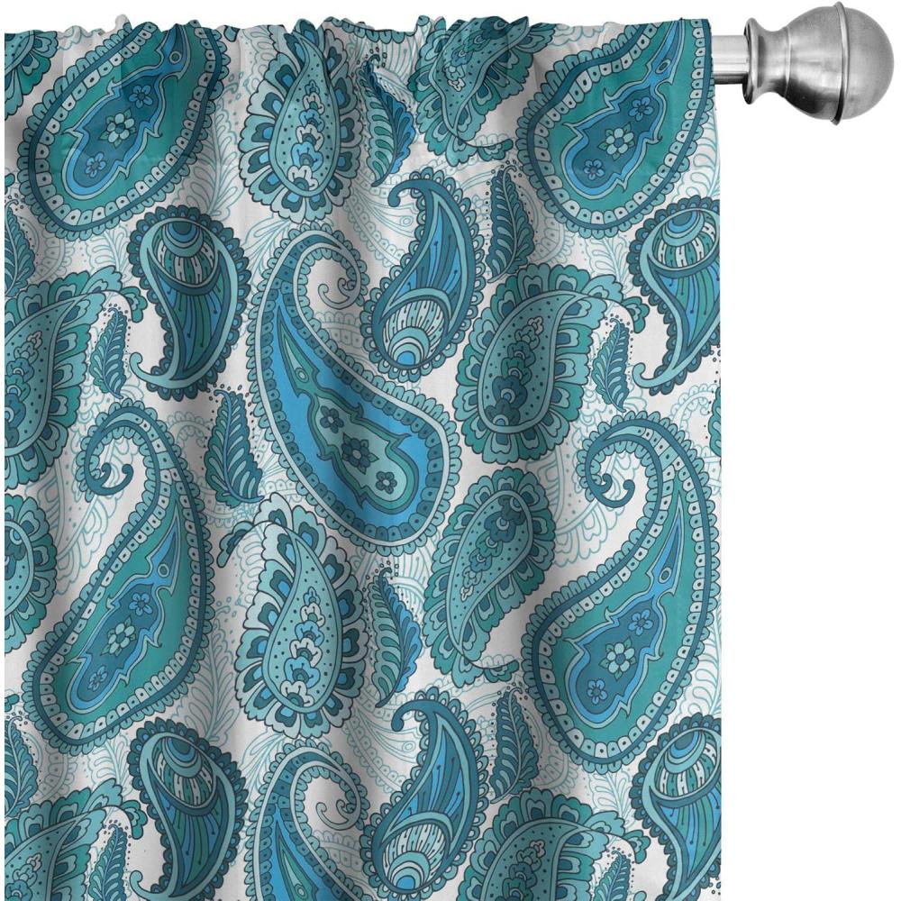 imageAmbesonne Sea Shells Curtains Vintage Inspired Monochrome Seashell Pattern Ocean Elements Wildlife Hand Drawn Window Treatments 2 Panel Set for Living Room Bedroom Pair of 28quot x 95quot Brown TanBlue Teal