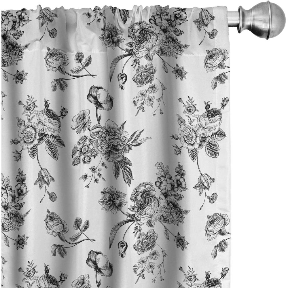 imageAmbesonne Sea Shells Curtains Vintage Inspired Monochrome Seashell Pattern Ocean Elements Wildlife Hand Drawn Window Treatments 2 Panel Set for Living Room Bedroom Pair of  28quot x 95quot Brown TanWhite and Black
