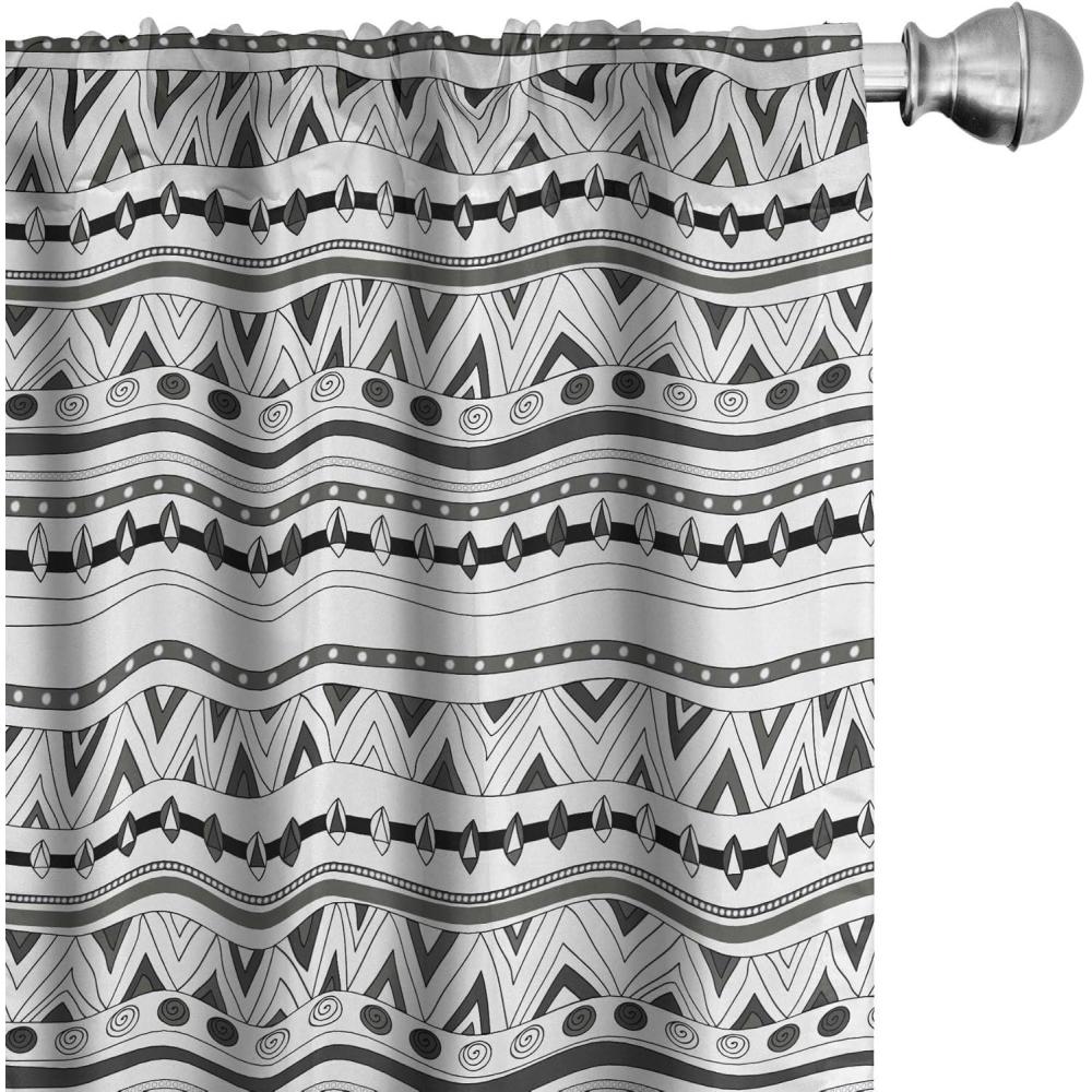imageAmbesonne Sea Shells Curtains Vintage Inspired Monochrome Seashell Pattern Ocean Elements Wildlife Hand Drawn Window Treatments 2 Panel Set for Living Room Bedroom Pair of  28quot x 95quot Brown TanPale Charcoal