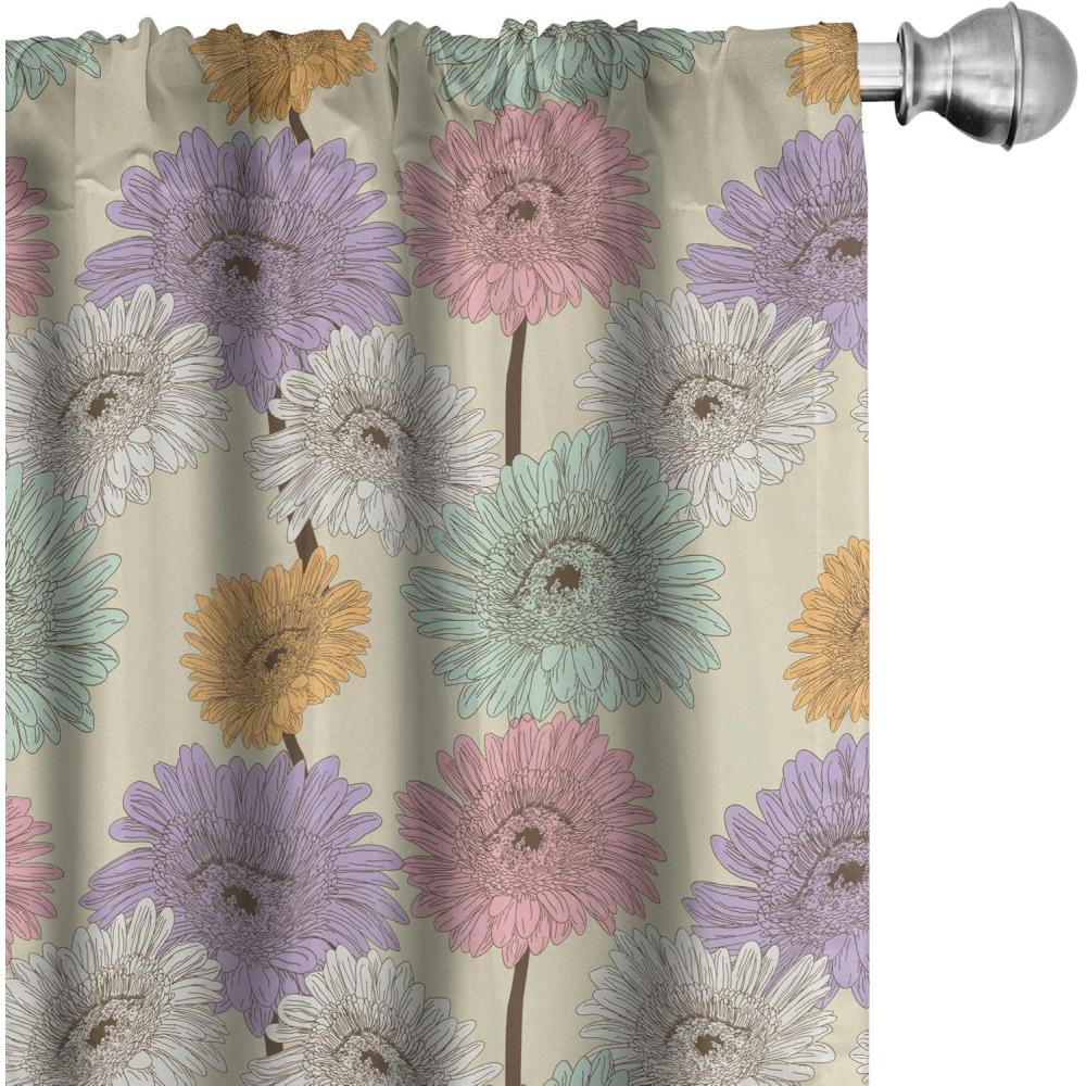 imageAmbesonne Sea Shells Curtains Vintage Inspired Monochrome Seashell Pattern Ocean Elements Wildlife Hand Drawn Window Treatments 2 Panel Set for Living Room Bedroom Pair of  28quot x 95quot Brown TanLilac Beige