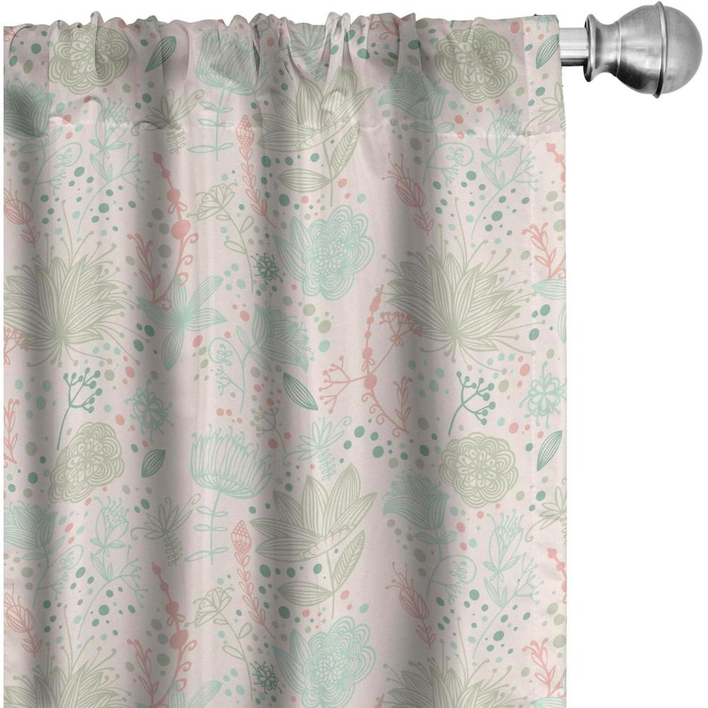 imageAmbesonne Sea Shells Curtains Vintage Inspired Monochrome Seashell Pattern Ocean Elements Wildlife Hand Drawn Window Treatments 2 Panel Set for Living Room Bedroom Pair of 28quot x 95quot Brown TanMint Green