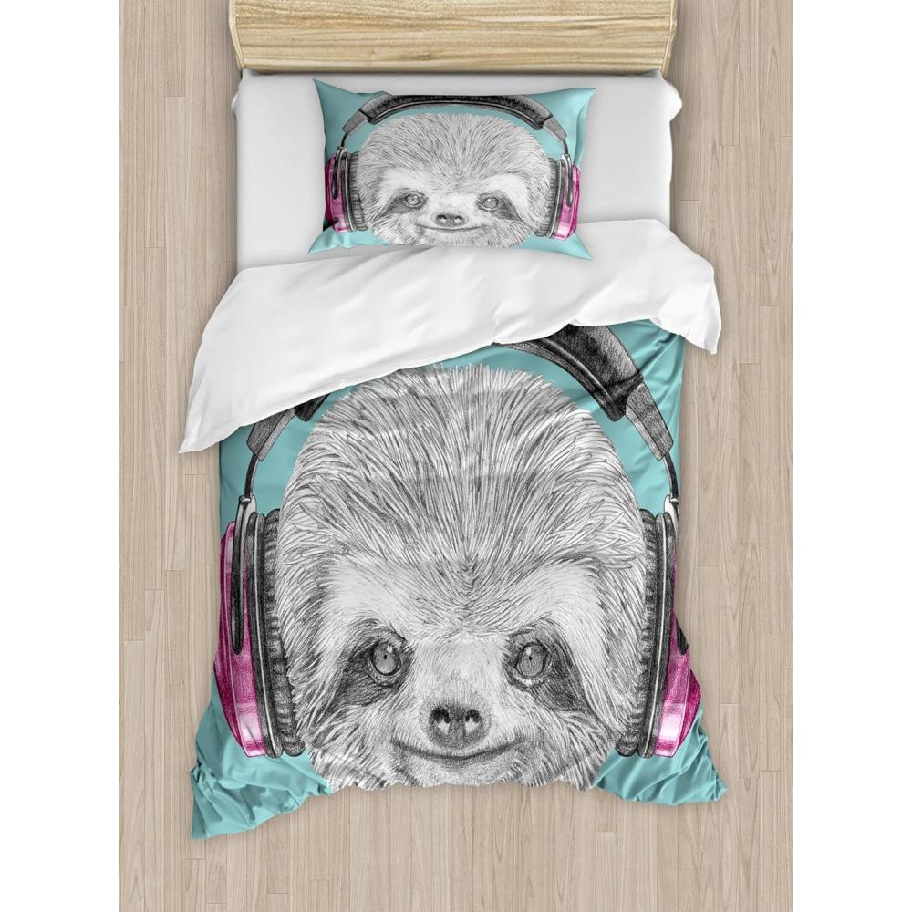 imageAmbesonne Snowflake Duvet Cover Set Lace Style Arrangement of Snowflakes Winter Season Christmas Illustration Decorative 3 Piece Bedding Set with 2 Pillow Shams California King Blue Black WhiteTeal Grey Fuchsia