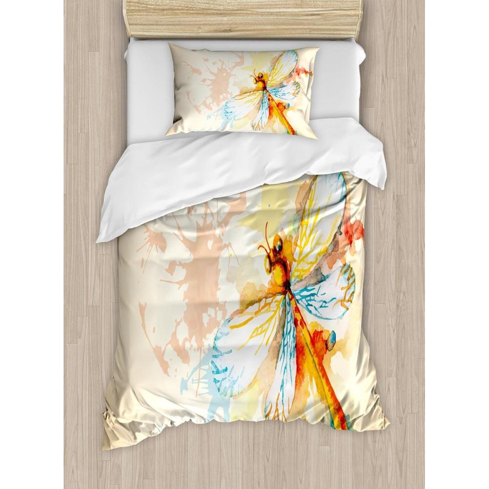 imageAmbesonne Snowflake Duvet Cover Set Lace Style Arrangement of Snowflakes Winter Season Christmas Illustration Decorative 3 Piece Bedding Set with 2 Pillow Shams California King Blue Black WhiteYellow Peach