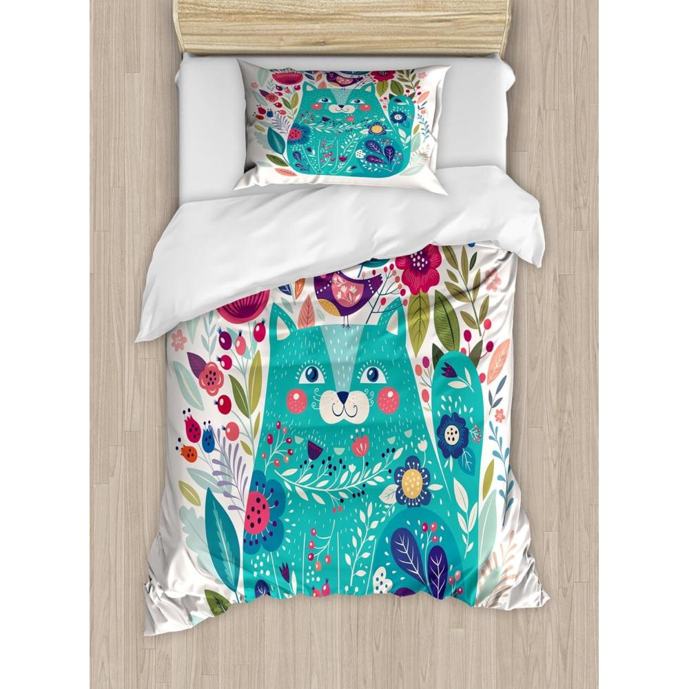 imageAmbesonne Snowflake Duvet Cover Set Lace Style Arrangement of Snowflakes Winter Season Christmas Illustration Decorative 3 Piece Bedding Set with 2 Pillow Shams California King Blue Black WhiteMulticolor Seafoam