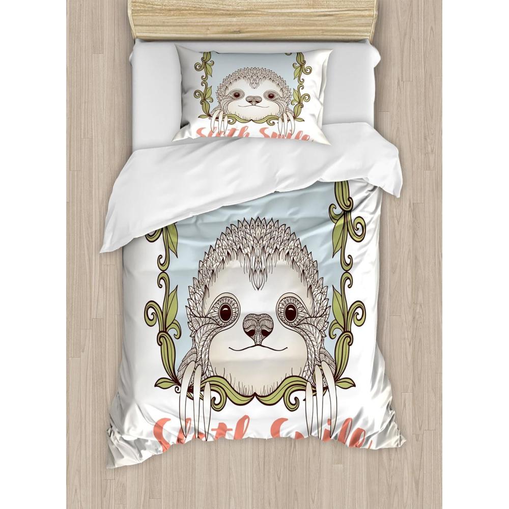 imageAmbesonne Snowflake Duvet Cover Set Lace Style Arrangement of Snowflakes Winter Season Christmas Illustration Decorative 3 Piece Bedding Set with 2 Pillow Shams California King Blue Black WhiteOlive Green