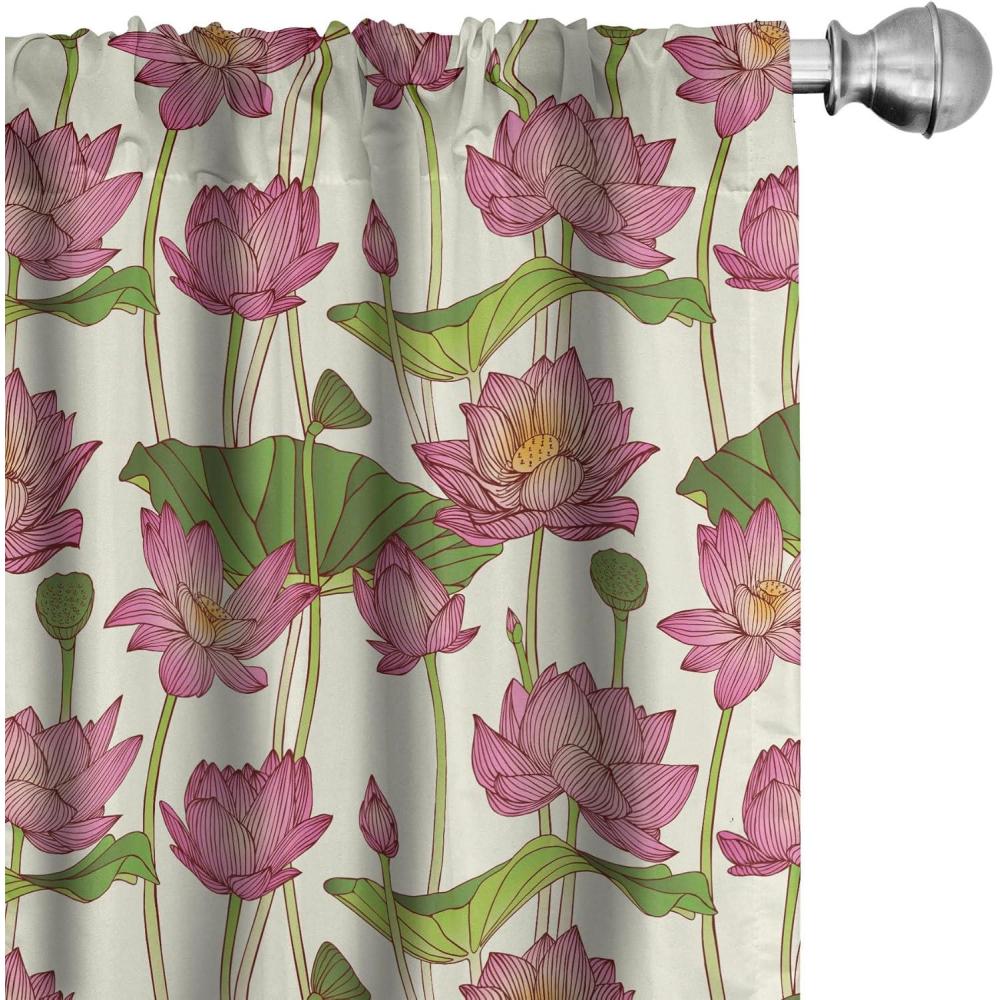 imageAmbesonne Southwestern Curtains Pastel Ethnic Stripes and Nature Flora and Botany Motives Print Window Treatments 2 Panel Set for Living Room Bedroom Pair of  28quot x 63quot Teal Eggshell and PaprikaGreen Ivory