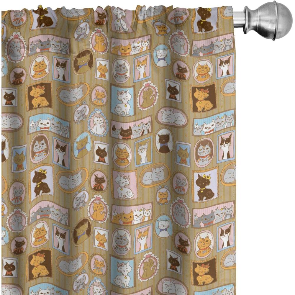imageAmbesonne Southwestern Curtains Pastel Ethnic Stripes and Nature Flora and Botany Motives Print Window Treatments 2 Panel Set for Living Room Bedroom Pair of  28quot x 63quot Teal Eggshell and PaprikaBrown Orange