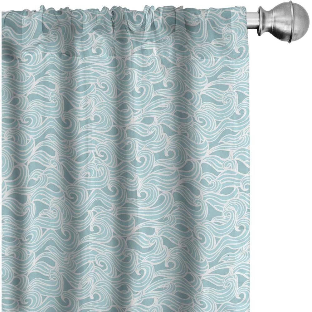 imageAmbesonne Southwestern Curtains Pastel Ethnic Stripes and Nature Flora and Botany Motives Print Window Treatments 2 Panel Set for Living Room Bedroom Pair of  28quot x 63quot Teal Eggshell and PaprikaSeafoam White