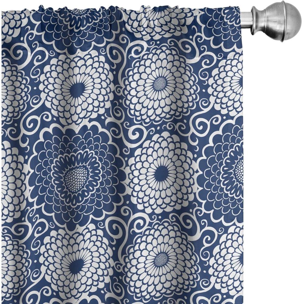 imageAmbesonne Southwestern Curtains Pastel Ethnic Stripes and Nature Flora and Botany Motives Print Window Treatments 2 Panel Set for Living Room Bedroom Pair of  28quot x 63quot Teal Eggshell and PaprikaNavy Blue