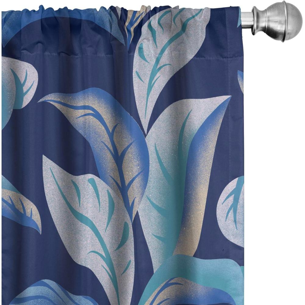 imageAmbesonne Tropical Curtains Neutral Colors Boho Silhouettes of Exotic Jungle Leaves Gothic Vibes Window Treatments 2 Panel Set for Living Room Bedroom Pair of  28quot x 63quot Charcoal Grey Pale GreyDark Lavender and Turquoise