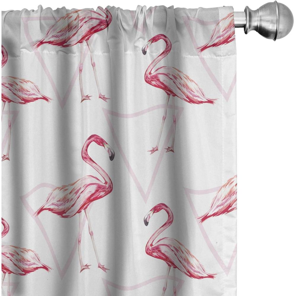 imageAmbesonne Vintage 2 Panel Curtain Set Classical Simplistic Modern Pattern with Squares Dotted Lines Geometrical Design Window Treatment Living Room Bedroom Decor Pair of 28quot x 84quot GreyWhite Peach