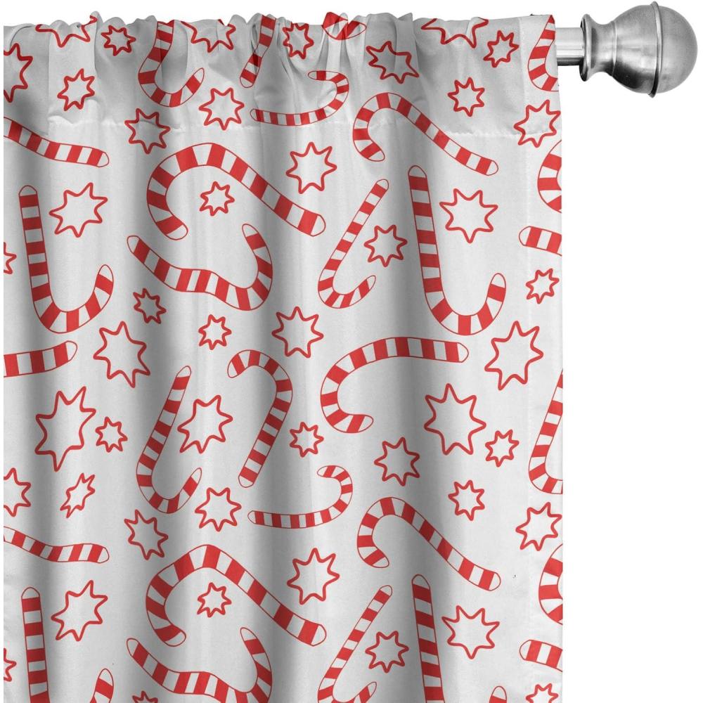 imageAmbesonne Watercolor Window Curtains Christmas Themed Floral Poinsettia Berries Winter Inspirations Leaf Lightweight Decor 2Panel Set with Rod Pocket Pair of 28quot x 84quot Vermilion Yellow GreenVermilion White