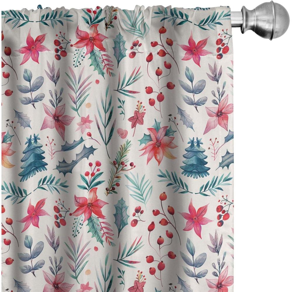 imageAmbesonne Winter Curtains Various Different Ornate Snowflakes Blizzard Cold Season Xmas Themed Window Treatments 2 Panel Set for Living Room Bedroom Pair of 28quot x 95quot Pale Blue Dark BlueHot Pink and Pale Petrol Blue