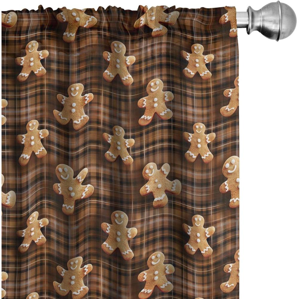 imageAmbesonne Winter Curtains Various Different Ornate Snowflakes Blizzard Cold Season Xmas Themed Window Treatments 2 Panel Set for Living Room Bedroom Pair of 28quot x 95quot Pale Blue Dark BlueBrown Chocolate Cocoa
