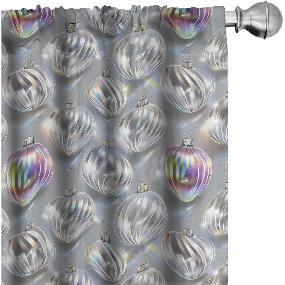 imageAmbesonne Winter Curtains Various Different Ornate Snowflakes Blizzard Cold Season Xmas Themed Window Treatments 2 Panel Set for Living Room Bedroom Pair of 28quot x 95quot Pale Blue Dark BluePale Grey White and Pink