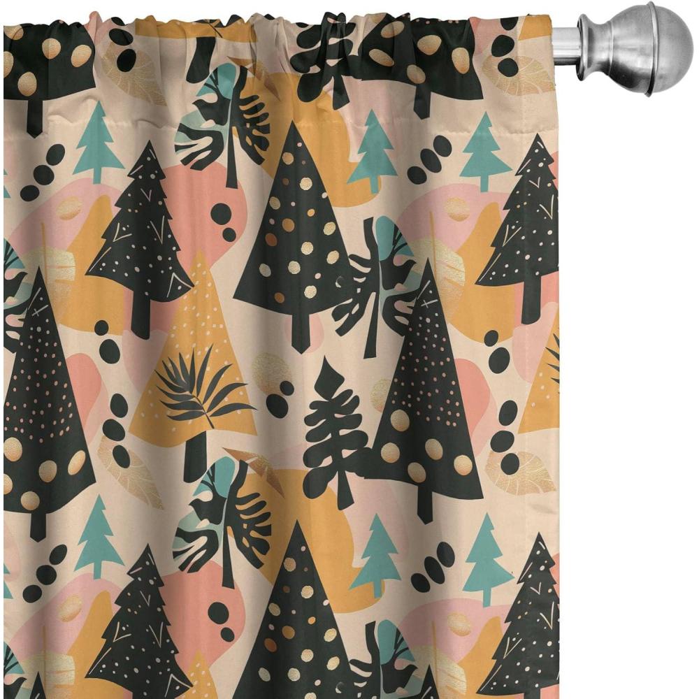 imageAmbesonne Winter Curtains Various Different Ornate Snowflakes Blizzard Cold Season Xmas Themed Window Treatments 2 Panel Set for Living Room Bedroom Pair of  28quot x 95quot Pale Blue Dark BlueMustard Seafoam and Blush