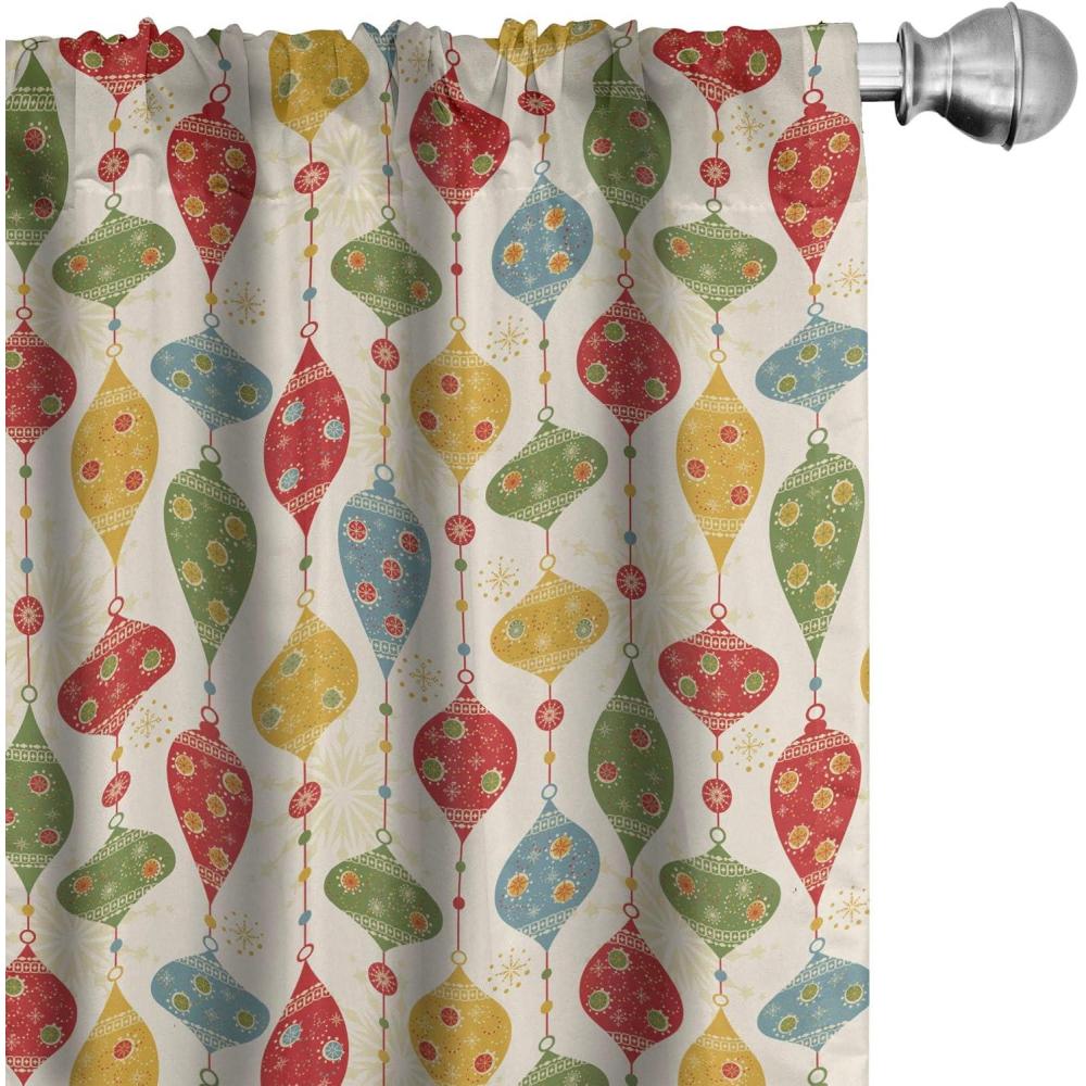 imageAmbesonne Winter Curtains Various Different Ornate Snowflakes Blizzard Cold Season Xmas Themed Window Treatments 2 Panel Set for Living Room Bedroom Pair of  28quot x 95quot Pale Blue Dark BlueRed Green