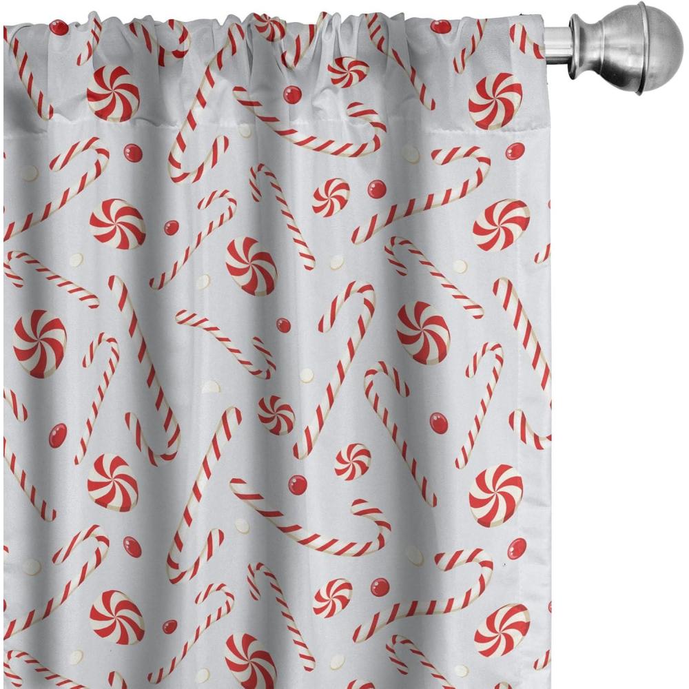 imageAmbesonne Winter Curtains Various Different Ornate Snowflakes Blizzard Cold Season Xmas Themed Window Treatments 2 Panel Set for Living Room Bedroom Pair of 28quot x 95quot Pale Blue Dark BlueRed White Coconut