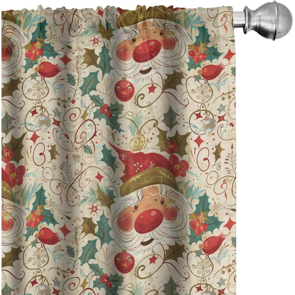 imageAmbesonne Winter Curtains Various Different Ornate Snowflakes Blizzard Cold Season Xmas Themed Window Treatments 2 Panel Set for Living Room Bedroom Pair of 28quot x 95quot Pale Blue Dark BlueBeige Ruby and Green