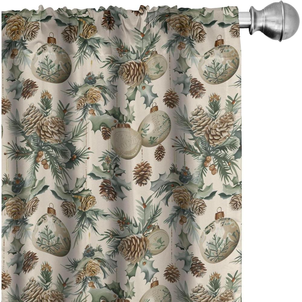 imageAmbesonne Winter Curtains Various Different Ornate Snowflakes Blizzard Cold Season Xmas Themed Window Treatments 2 Panel Set for Living Room Bedroom Pair of  28quot x 95quot Pale Blue Dark BlueBrown Green and Blue