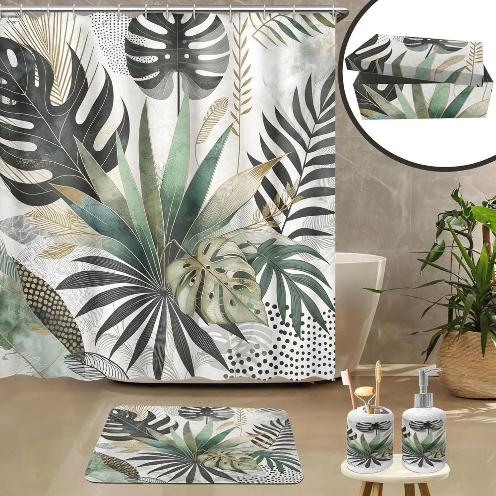 imageAmbesonne Winter Shower Curtain Snow Covered Forest Idyllic Early Morning Scenery Seasonal Xmas Nature Cloth Fabric Bathroom Decor Set with Hooks 69quot W x 70quot L Black White Slate BlueTeal Pale Khaki Fawn