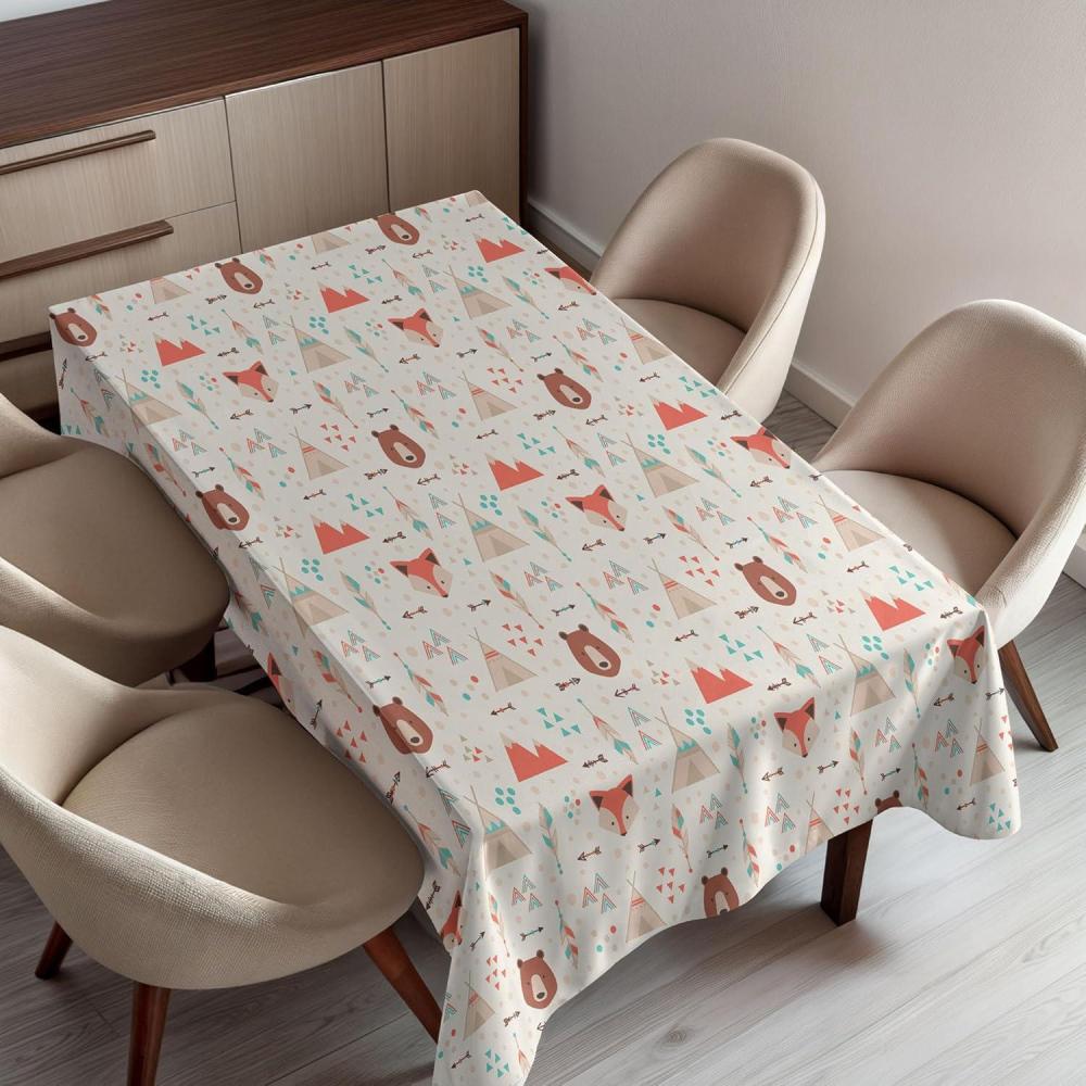 imageAmbesonne Winter Tablecloth Pattern with Ornate Snowflake Motifs and Dots Retro Christmas Inspired Repetitive Rectangular Table Cover for Dining Room Kitchen Decor 60quot X 84quotWhite BluegreyWhite Salmon