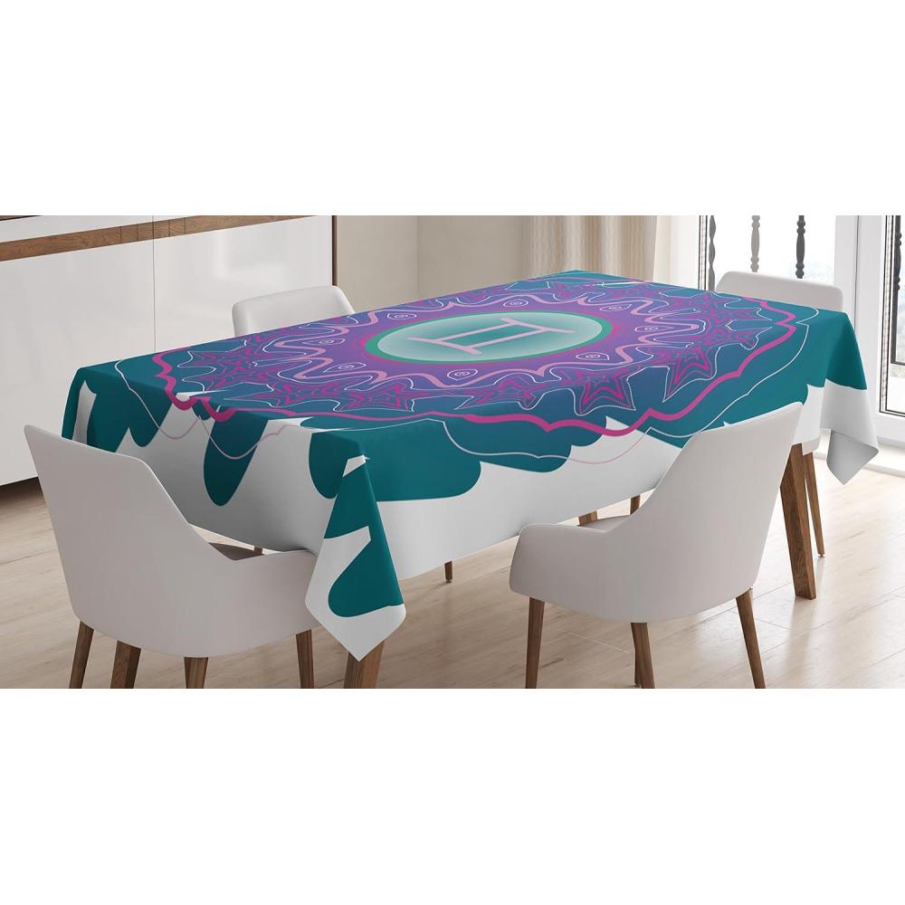 imageAmbesonne Winter Tablecloth Pattern with Ornate Snowflake Motifs and Dots Retro Christmas Inspired Repetitive Rectangular Table Cover for Dining Room Kitchen Decor 60quot X 84quotWhite BluegreyGreen Teal