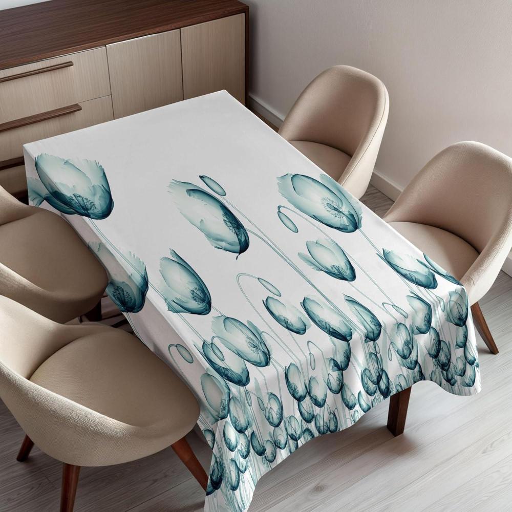 imageAmbesonne Winter Tablecloth Pattern with Ornate Snowflake Motifs and Dots Retro Christmas Inspired Repetitive Rectangular Table Cover for Dining Room Kitchen Decor 60quot X 84quotWhite BluegreyAlmond Green White