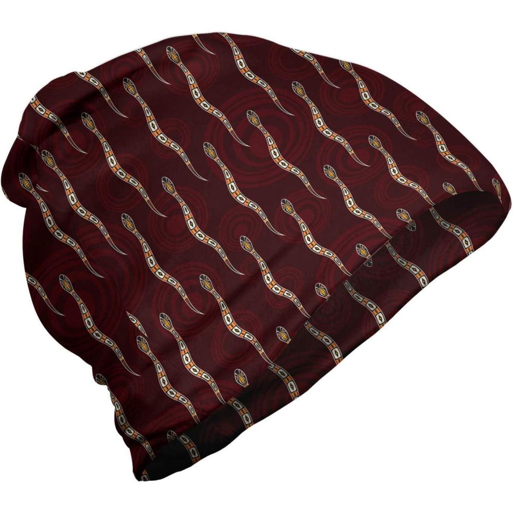 imageAmbesonne unisexadult mens BeanieDark Fuchsia Multicolor