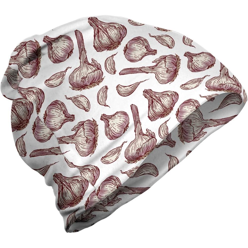 imageAmbesonne unisexadult mens BeanieEggshell Grey Pink