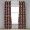 Ambesonne Abstract Grommet Curtain, Vertical Lines in Earthen Toned Color Stripes Various Shades Pattern, Decorative 2-Panel Window Drapes for Bedroom Living Room, 50″ x 84″, Pale Caramel Chocolate(Purple Yellow)