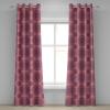 Ambesonne Abstract Grommet Curtain, Vertical Lines in Earthen Toned Color Stripes Various Shades Pattern, Decorative 2-Panel Window Drapes for Bedroom Living Room, 50″ x 84″, Pale Caramel Chocolate(Coral Fuchsia)