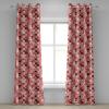Ambesonne Abstract Grommet Curtain, Vertical Lines in Earthen Toned Color Stripes Various Shades Pattern, Decorative 2-Panel Window Drapes for Bedroom Living Room, 50″ x 84″, Pale Caramel Chocolate(Ruby Red White)