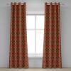 Ambesonne Abstract Grommet Curtain, Vertical Lines in Earthen Toned Color Stripes Various Shades Pattern, Decorative 2-Panel Window Drapes for Bedroom Living Room, 50″ x 84″, Pale Caramel Chocolate(Olive Green White)
