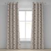 Ambesonne Abstract Grommet Curtain, Vertical Lines in Earthen Toned Color Stripes Various Shades Pattern, Decorative 2-Panel Window Drapes for Bedroom Living Room, 50″ x 84″, Pale Caramel Chocolate(Petrol Blue Brown)