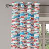 Ambesonne Abstract Grommet Curtain, Vertical Lines in Earthen Toned Color Stripes Various Shades Pattern, Decorative 2-Panel Window Drapes for Bedroom Living Room, 50″ x 84″, Pale Caramel Chocolate(Sky Blue White Red)