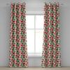Ambesonne Abstract Grommet Curtain, Vertical Lines in Earthen Toned Color Stripes Various Shades Pattern, Decorative 2-Panel Window Drapes for Bedroom Living Room, 50″ x 84″, Pale Caramel Chocolate(Green Red and White)