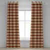 Ambesonne Abstract Grommet Curtain, Vertical Lines in Earthen Toned Color Stripes Various Shades Pattern, Decorative 2-Panel Window Drapes for Bedroom Living Room, 50″ x 84″, Pale Caramel Chocolate(Ruby Peach Black)
