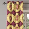 Ambesonne Abstract Grommet Curtain, Vertical Lines in Earthen Toned Color Stripes Various Shades Pattern, Decorative 2-Panel Window Drapes for Bedroom Living Room, 50″ x 84″, Pale Caramel Chocolate(Maroon Yellow)