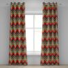 Ambesonne Abstract Grommet Curtain, Vertical Lines in Earthen Toned Color Stripes Various Shades Pattern, Decorative 2-Panel Window Drapes for Bedroom Living Room, 50″ x 84″, Pale Caramel Chocolate(Sea Green Marigold)