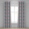 Ambesonne Abstract Grommet Curtain, Vertical Lines in Earthen Toned Color Stripes Various Shades Pattern, Decorative 2-Panel Window Drapes for Bedroom Living Room, 50″ x 84″, Pale Caramel Chocolate(Sky Blue White Red)