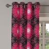 Ambesonne Abstract Grommet Curtain, Vertical Lines in Earthen Toned Color Stripes Various Shades Pattern, Decorative 2-Panel Window Drapes for Bedroom Living Room, 50″ x 84″, Pale Caramel Chocolate(Maroon Hot Pink)