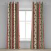 Ambesonne Abstract Grommet Curtain, Vertical Lines in Earthen Toned Color Stripes Various Shades Pattern, Decorative 2-Panel Window Drapes for Bedroom Living Room, 50″ x 84″, Pale Caramel Chocolate(Green Dark Coral White)