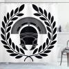 Ambesonne Antlers Shower Curtain, Moose in Winter Forest Wildlife Reindeer Christmas Theme Watercolor Painting Style, Cloth Fabric Bathroom Decor Set with Hooks, 69″ W x 70″ L, Beige Green(Black Ivory)