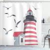 Ambesonne Antlers Shower Curtain, Moose in Winter Forest Wildlife Reindeer Christmas Theme Watercolor Painting Style, Cloth Fabric Bathroom Decor Set with Hooks, 69″ W x 70″ L, Beige Green(Red Grey White)