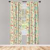 Ambesonne Birds and Nature Curtains, Delicate Spring Chill with Leafy Flowers with Wingy Animals, Window Treatments 2 Panel Set for Living Room Bedroom, Pair of – 28″ x 84″, Blush Laurel Green White(Orange Green)