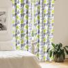 Ambesonne Birds and Nature Curtains, Delicate Spring Chill with Leafy Flowers with Wingy Animals, Window Treatments 2 Panel Set for Living Room Bedroom, Pair of – 28″ x 84″, Blush Laurel Green White(Green Yellow)