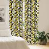 Ambesonne Birds and Nature Curtains, Delicate Spring Chill with Leafy Flowers with Wingy Animals, Window Treatments 2 Panel Set for Living Room Bedroom, Pair of – 28″ x 84″, Blush Laurel Green White(Yellow Black)